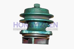 Water Pump Head KM130/138 Xingtai 24B, Total Length - 105 mm; Pulley Diameter - 86 mm; Pulley Groove Width - 14 mm; Mounting Hole Diameter - 69 mm; Bolt Spacing - 61 mm; Weight (g) - 109laidong